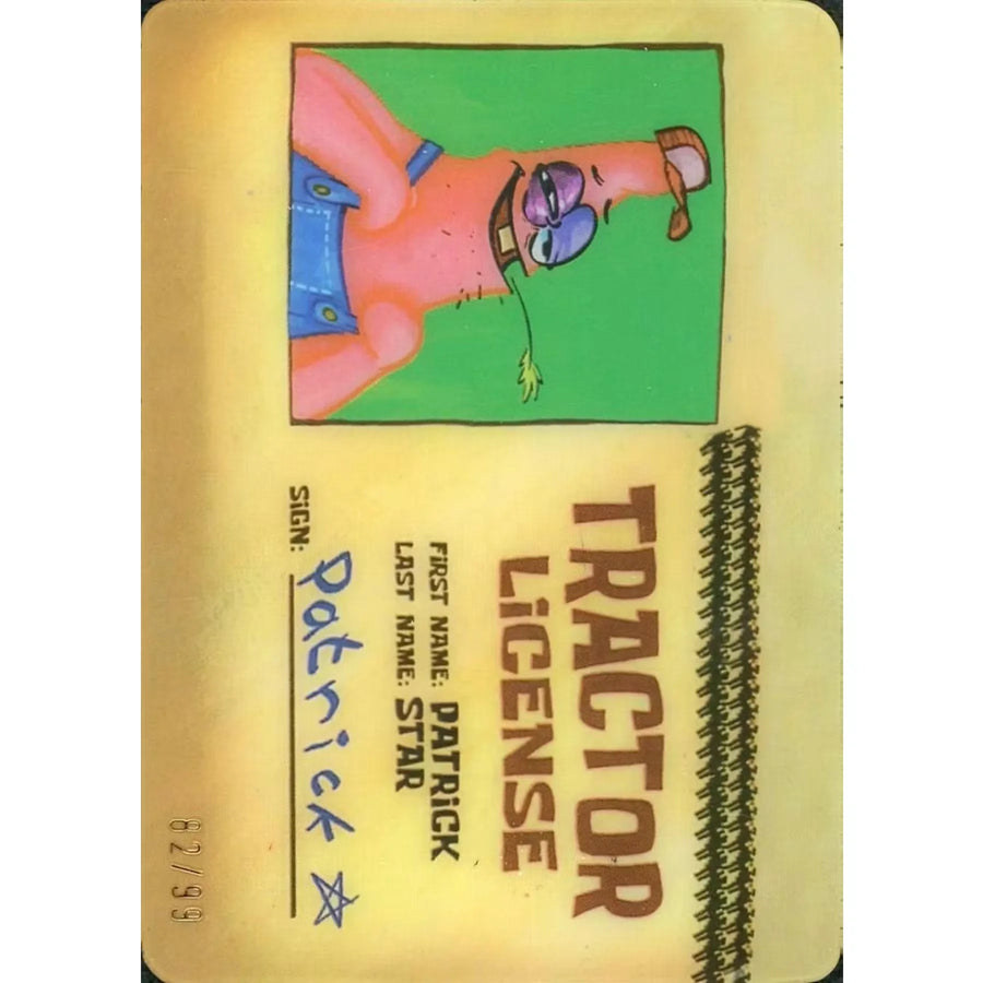 2025 Topps Chrome SpongeBob Patrick Star Tractor License Card | #SW-4