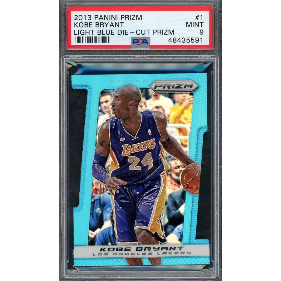 Kobe Bryant 2013 Panini Prizm Light Blue Die Cut #1 Card | PSA 9