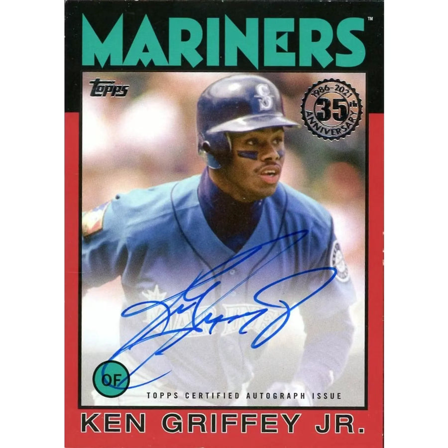Ken Griffey Jr. Signed 1986 Design Red Auto Card | 2021 Topps #86A-KG