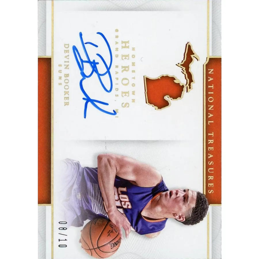 Devin Booker Signed 2016-17 Panini National Treasures Card | Hometown Heroes Auto/10