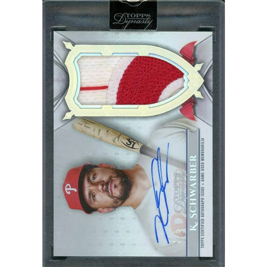 Kyle Schwarber Signed Patch Auto Card | 2024 Topps Dynasty #DAP-KS1