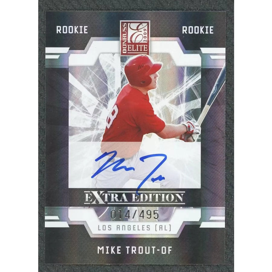 Mike Trout Signed 2009 Donruss Elite Rookie Card | #57/495