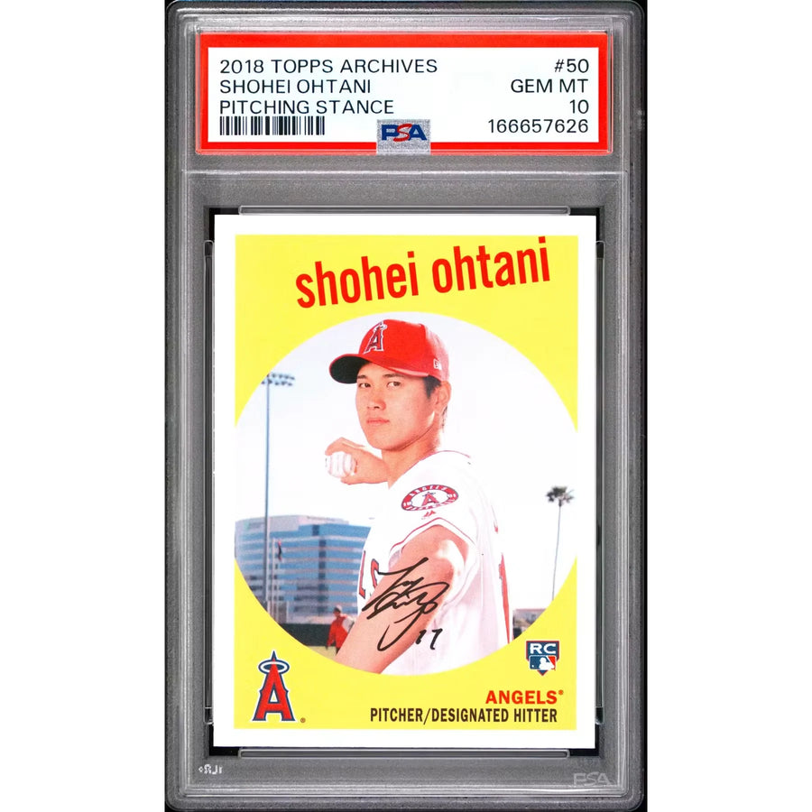 2018 Topps Archives Shohei Ohtani Rookie Pitching Stance #50 PSA 10 - D2