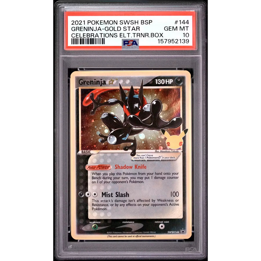 Greninja Gold Star ETB Promo #144 | 2021 Pokemon Celebrations PSA 10