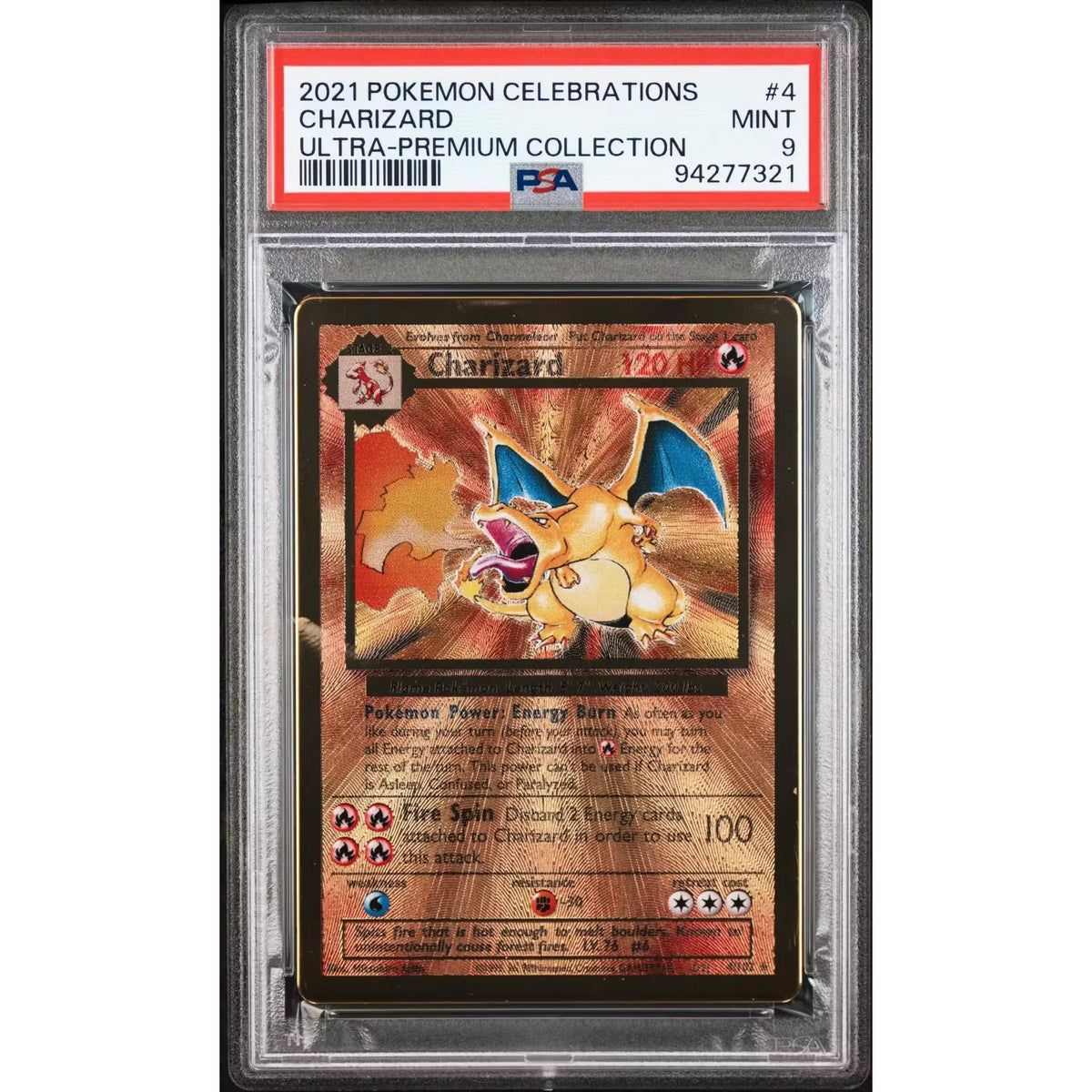 2021 Pokemon Celebrations Charizard UPC Metal #4 PSA 9 - D2