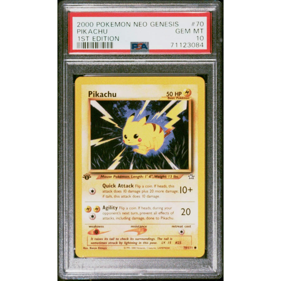 2000 Pokemon Neo Genesis Pikachu 1st Edition #70 Card | PSA 10