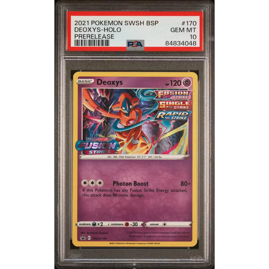 2021 Pokemon Fusion Strike Deoxys Holo Prerelease Promo #170 | PSA 10