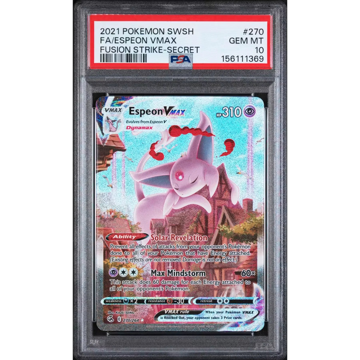 Espeon VMax Secret #270 Graded PSA 10 | 2021 Fusion Strike