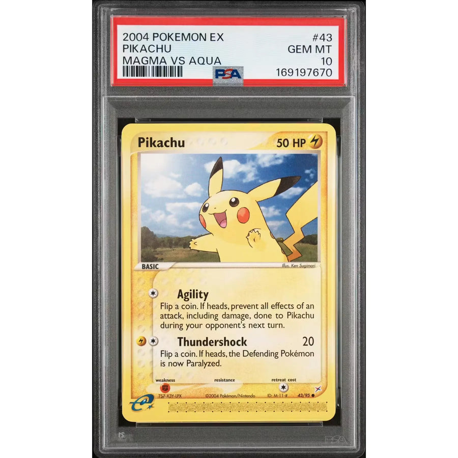 2004 Pokemon Team Magma Vs Team Aqua Pikachu #43 | PSA 10 Gem Mint