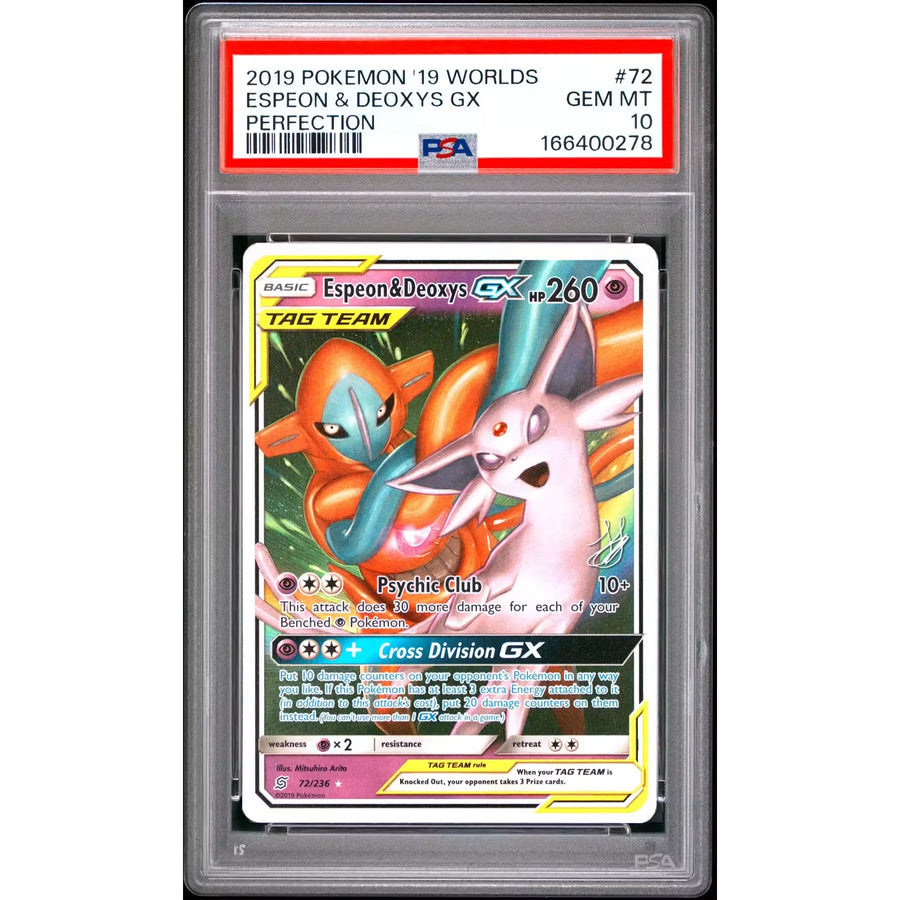 2019 Pokemon World Championships Espeon & Deoxys GX #72 | PSA 10