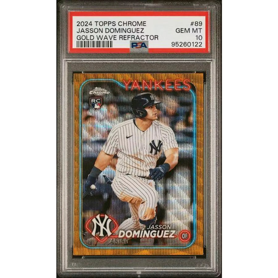 Jasson Dominguez 2024 Topps Chrome Gold Wave Card | PSA 10