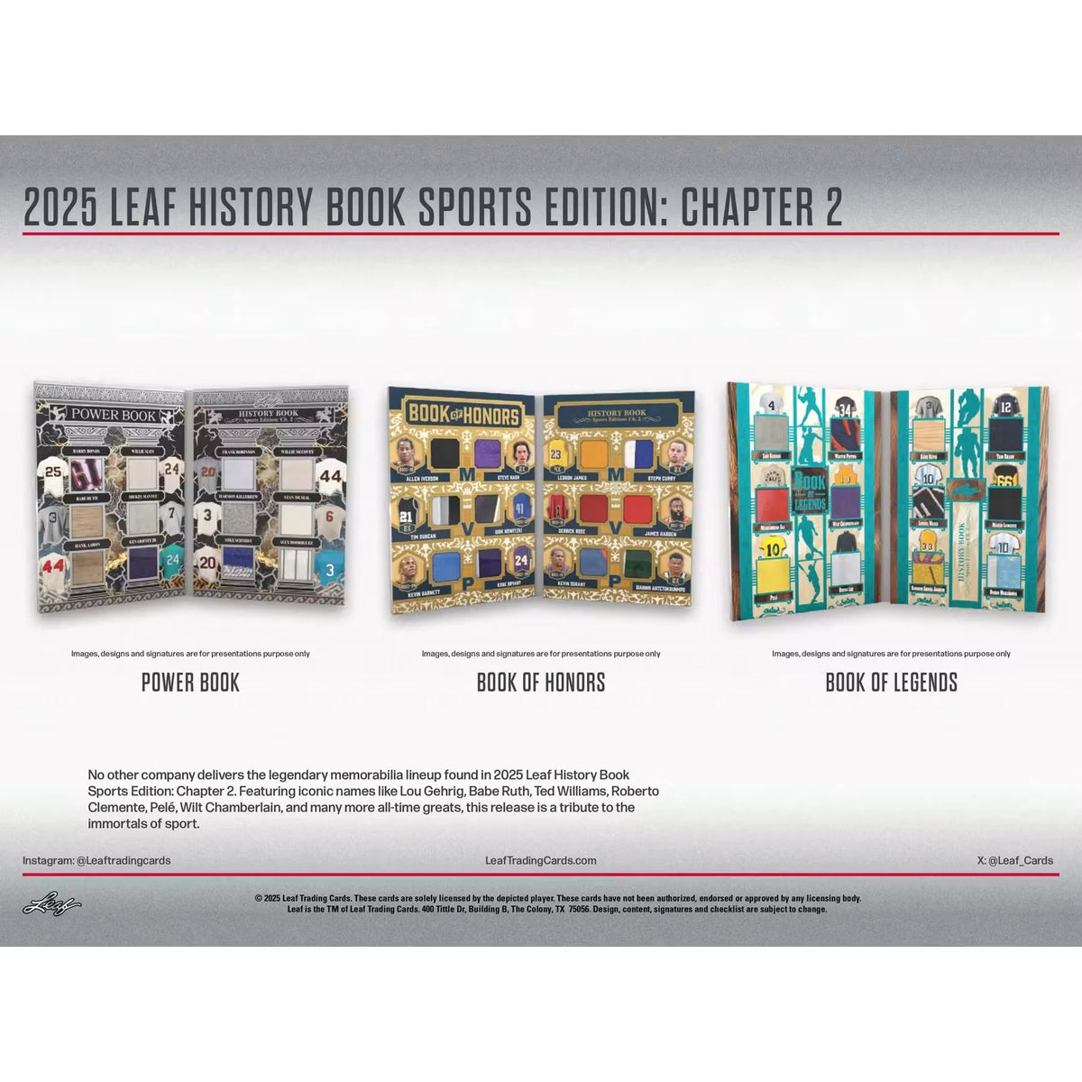 2025 Leaf History Book Sports Edition Chapter 2 | 10-Box Hobby Case (Ships Sealed Only)