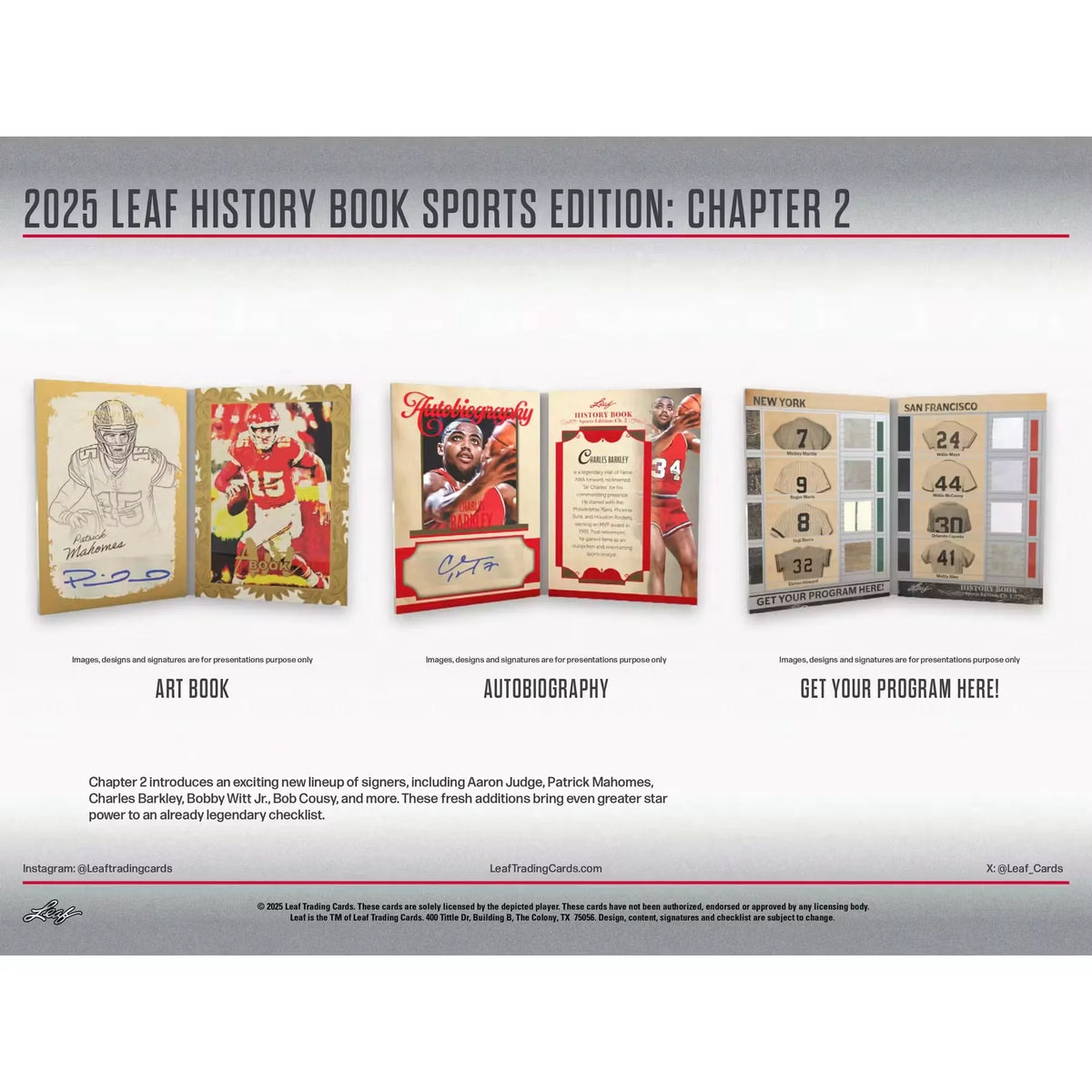2025 Leaf History Book Sports Edition Chapter 2 Hobby Box (Ships Sealed Only)
