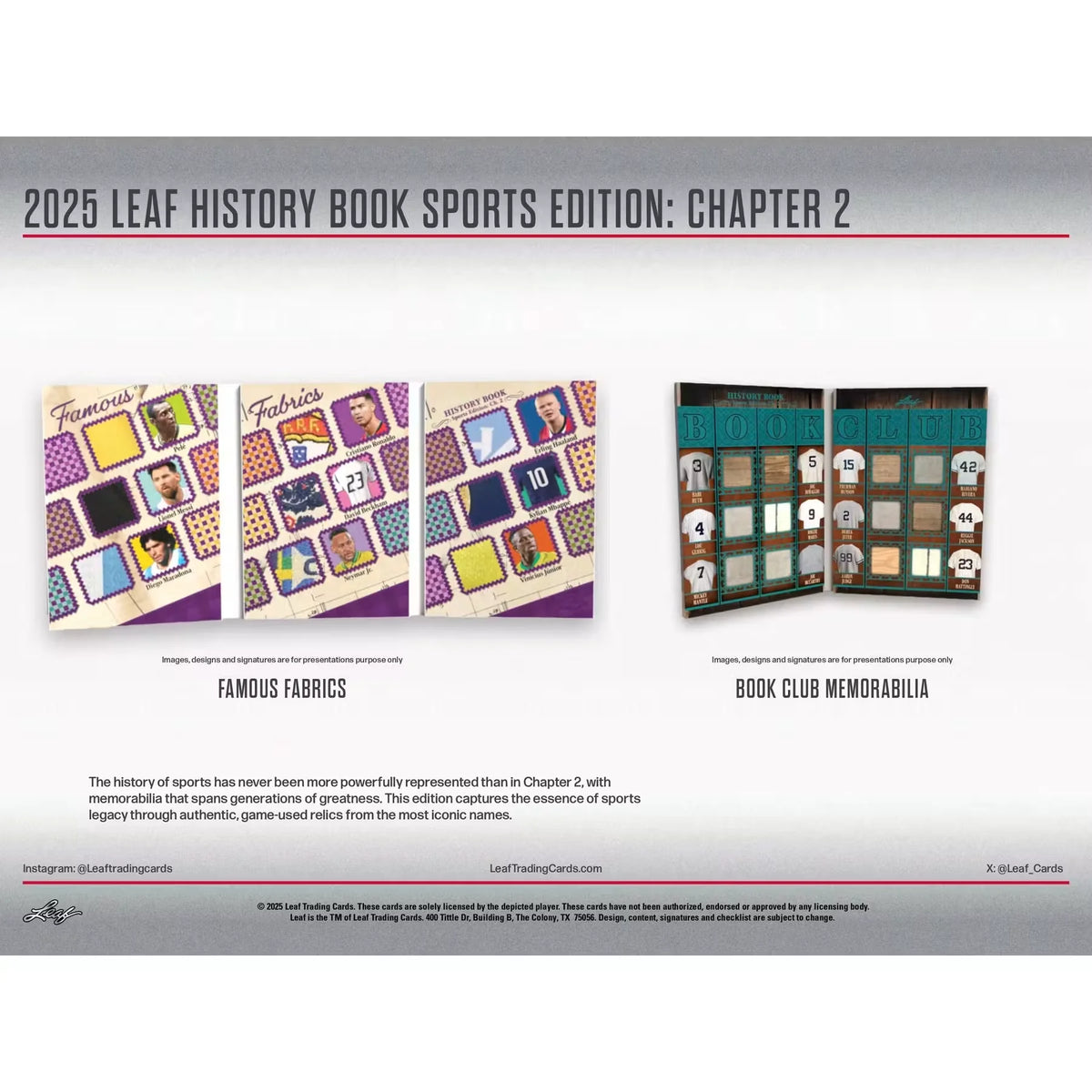 2025 Leaf History Book Sports Edition Chapter 2 Hobby Box (Ships Sealed Only)