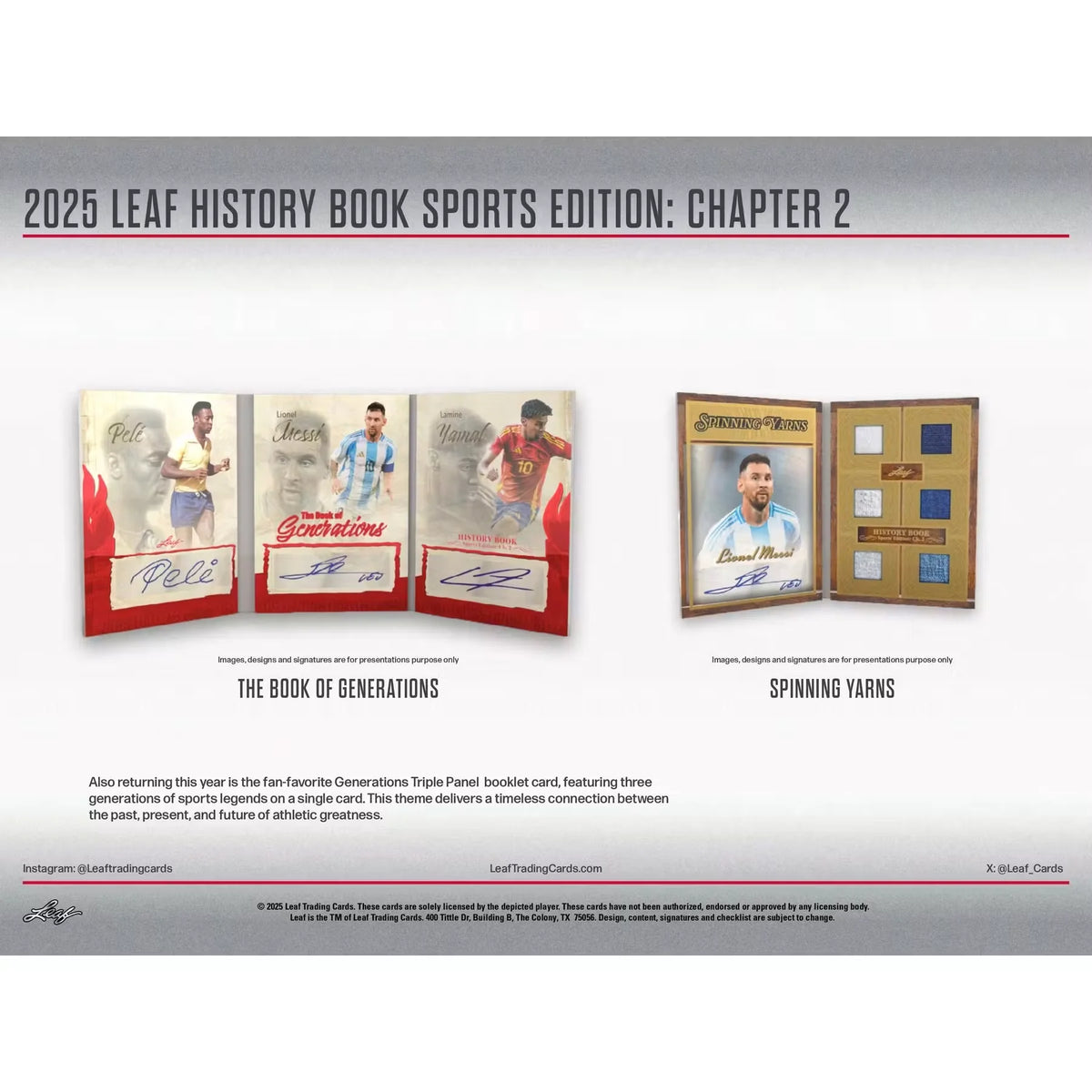 2025 Leaf History Book Sports Edition Chapter 2 Hobby Box (Ships Sealed Only)