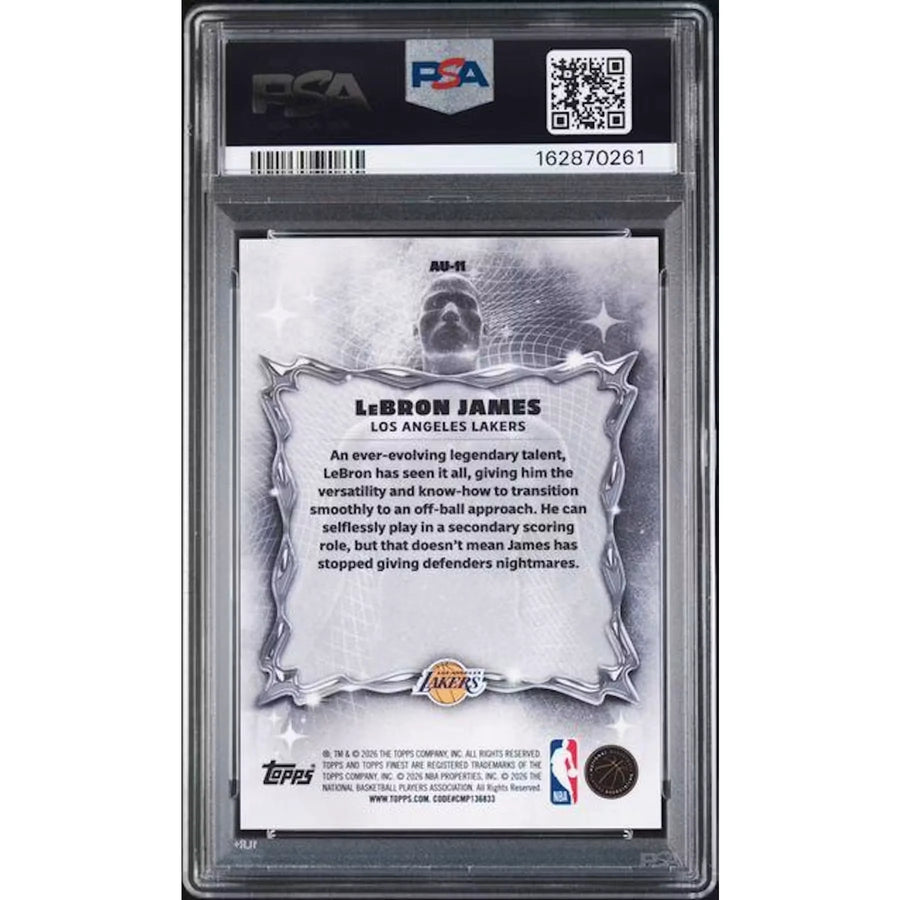 LeBron James Signed 2025 Topps Finest Aura Card | PSA 9