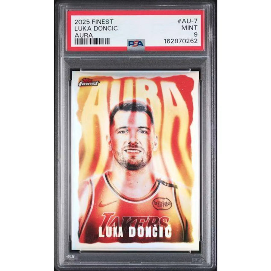 Luka Doncic 2025 Topps Finest Aura #AU-7 Card | PSA 9