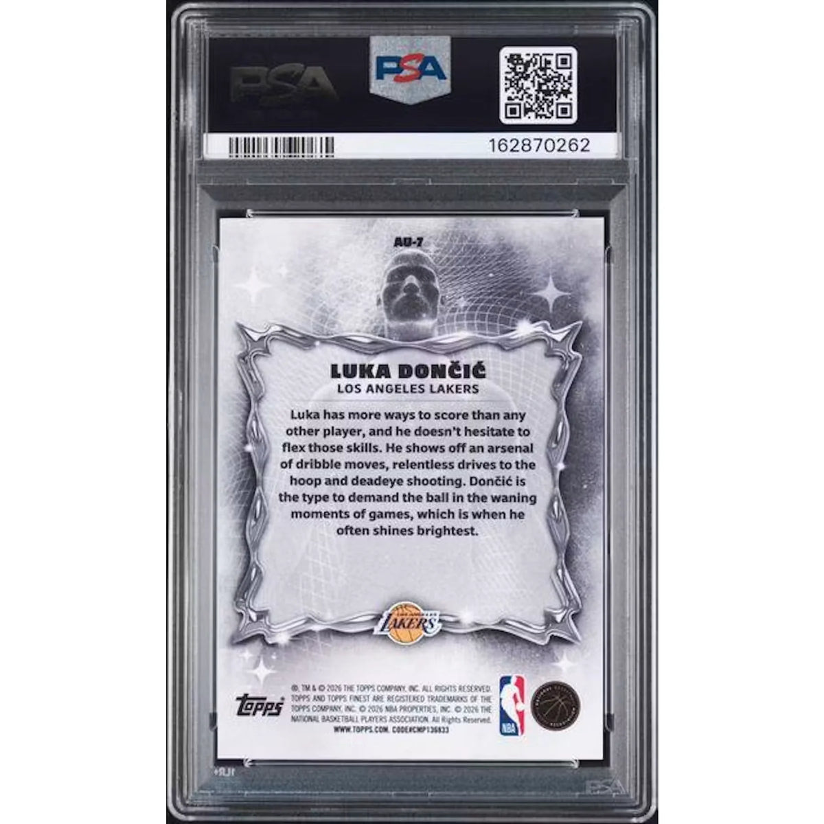 Luka Doncic 2025 Topps Finest Aura #AU-7 Card | PSA 9