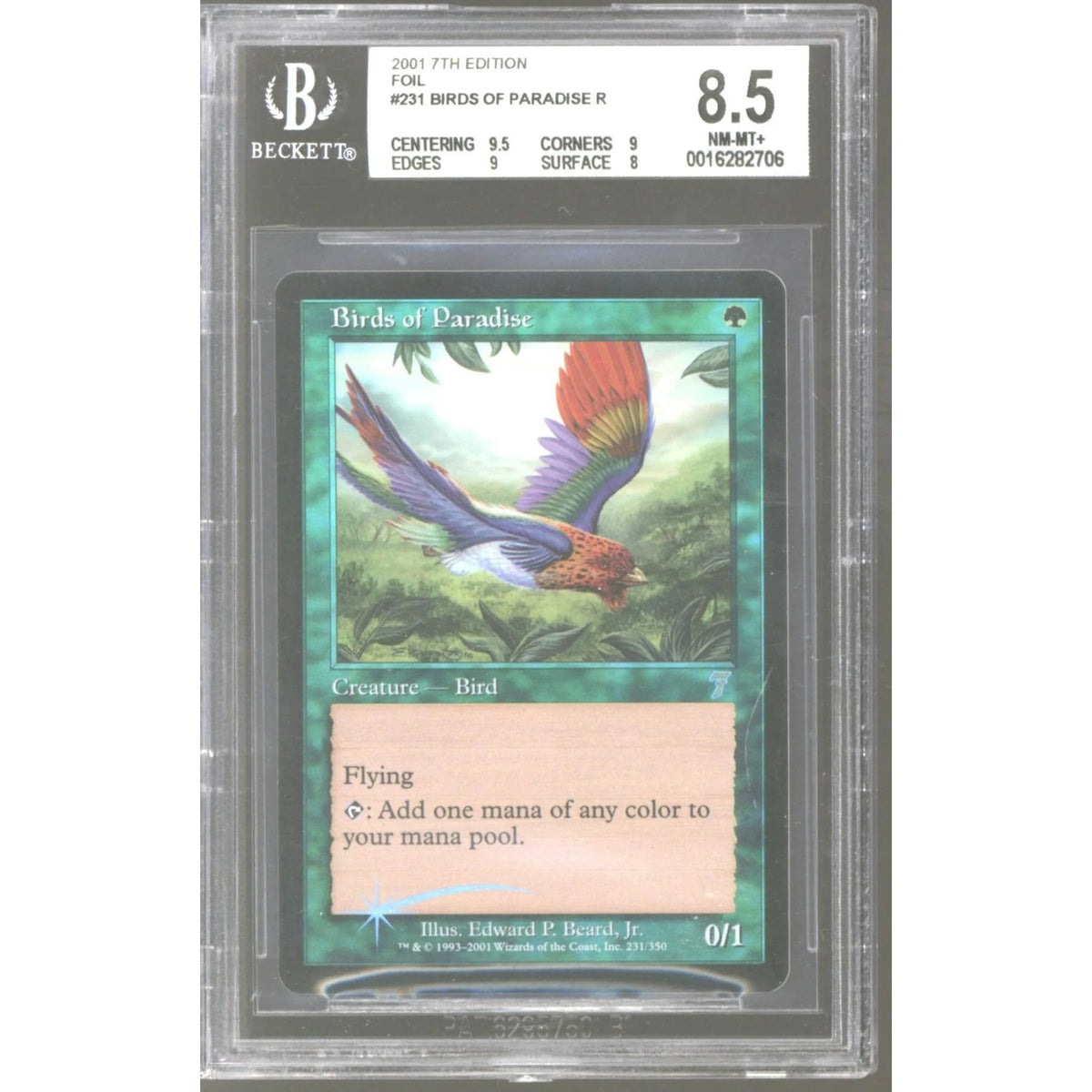 Magic the Gathering Birds of Paradise 7th Edition Foil | BGS 8.5 | Near Mint | P3405759