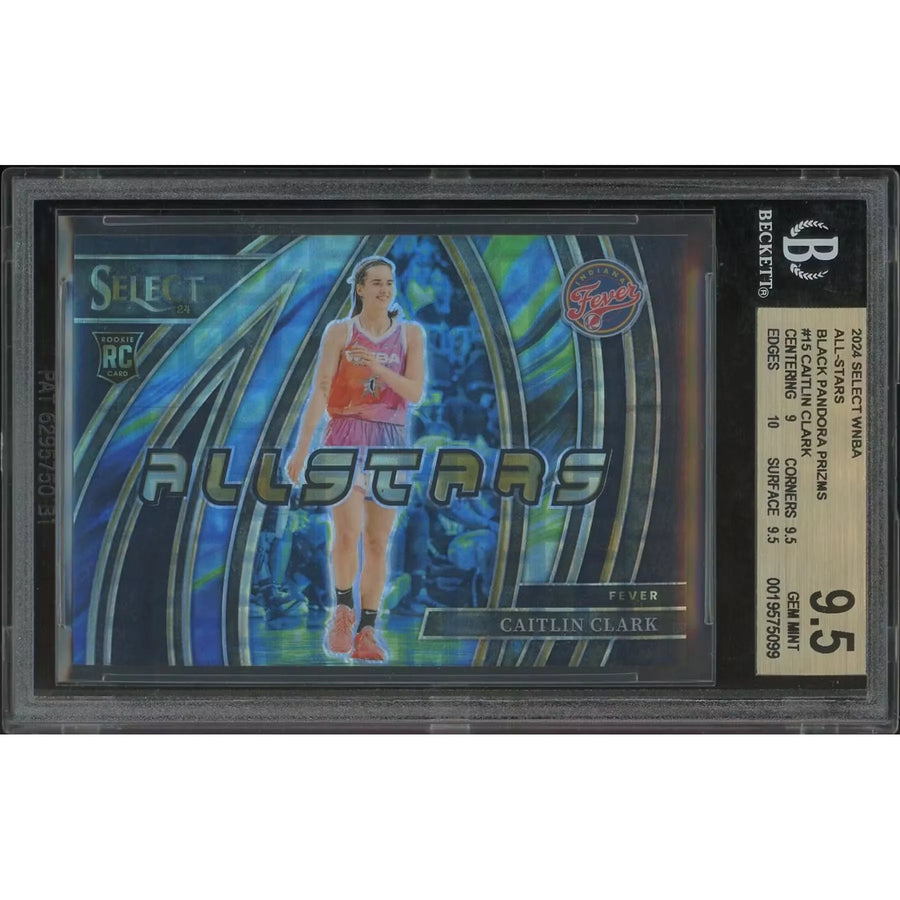 Caitlin Clark 2024 Panini Select WNBA #15 Rookie Card | BGS 9.5 Black Pandora Prizm