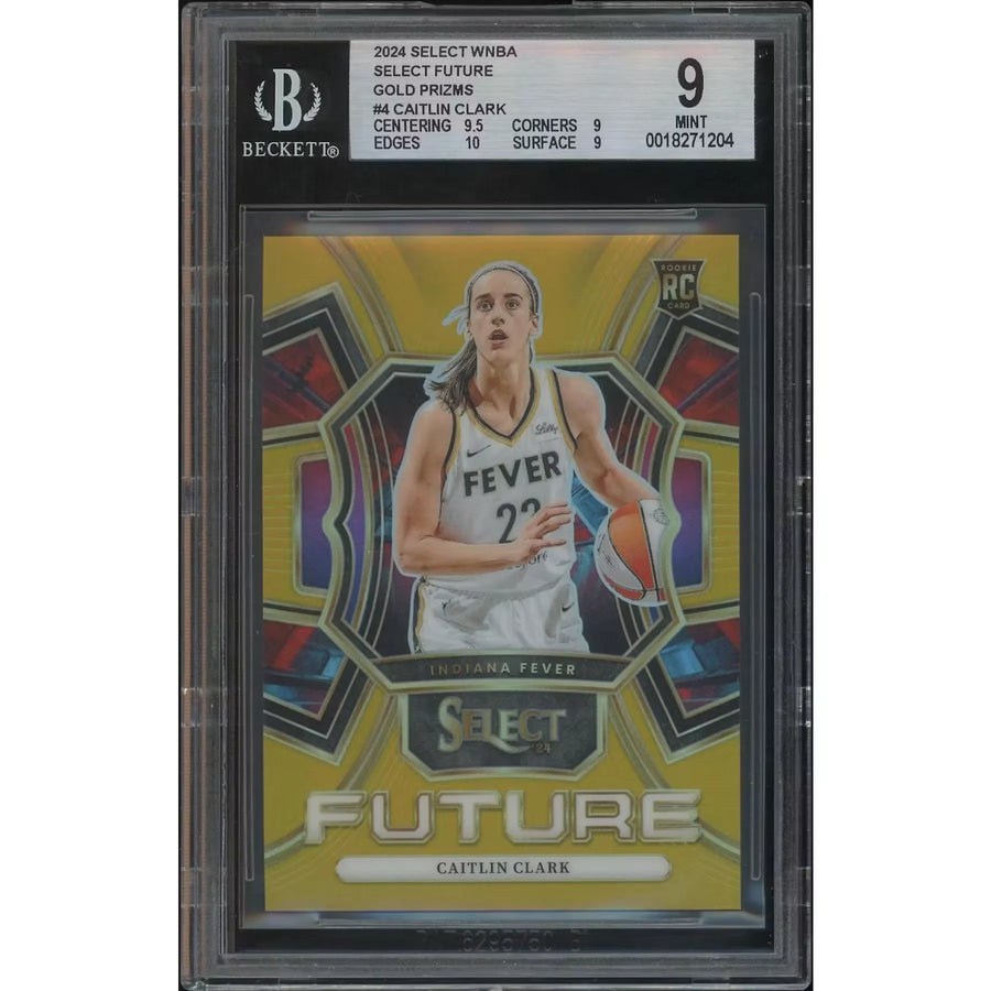 Caitlin Clark 2024 Panini Select WNBA #4 Gold Prizm | BGS 9 Mint