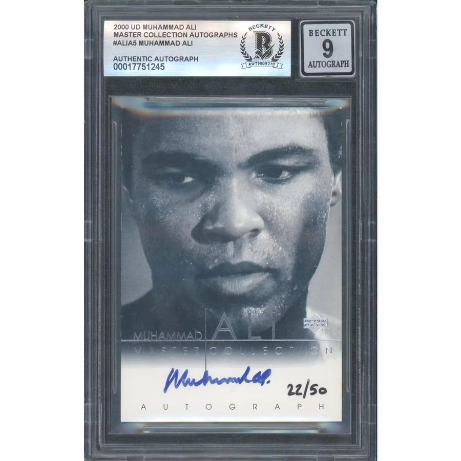 Muhammad Ali Signed 2000 Upper Deck Master Collection Card | BGS 9