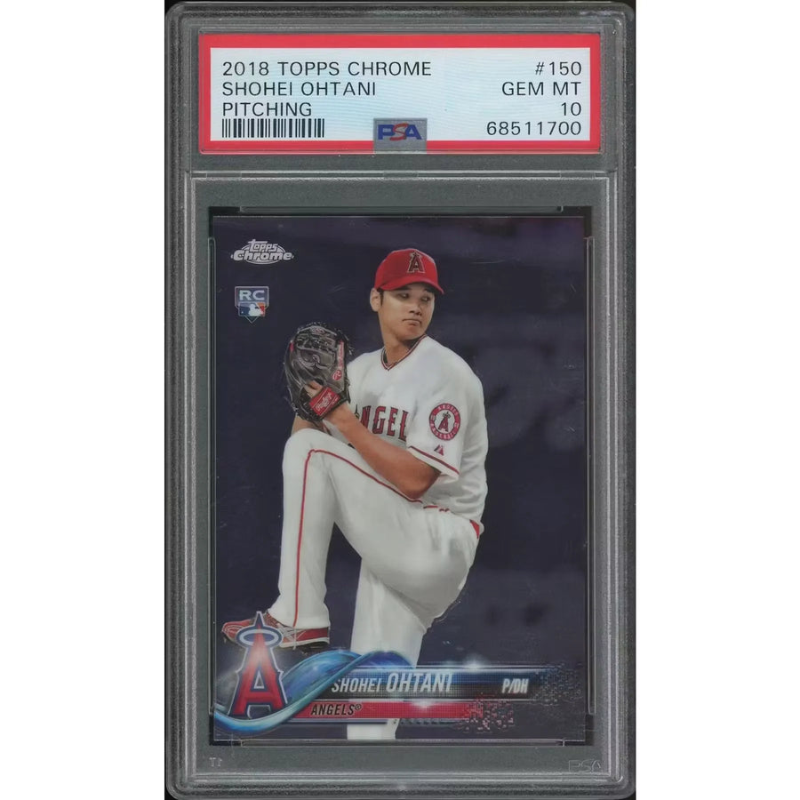 2018 Topps Chrome Baseball #150 Shohei Ohtani Pitching Rookie PSA 10 (GEM MT) - D3