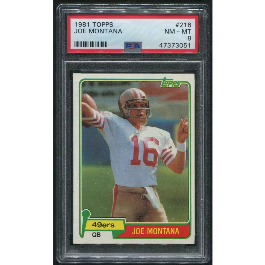 Joe Montana 1981 Topps Football #216 Rookie Card | PSA 8 NM-MT
