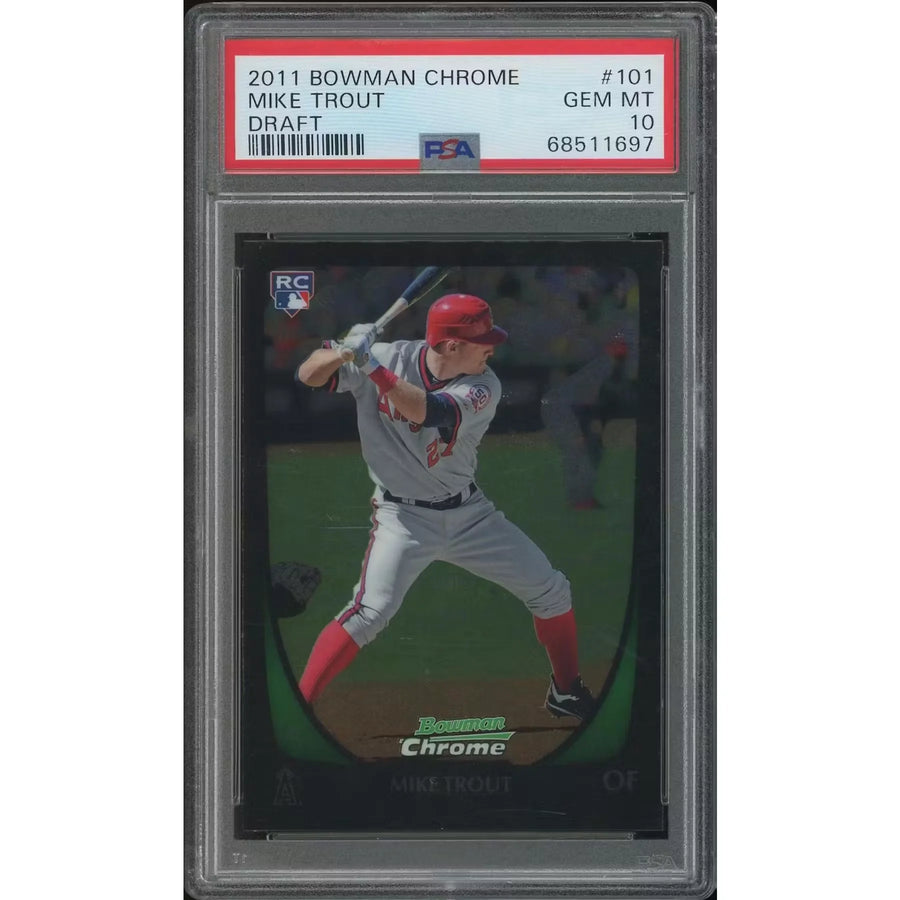 Mike Trout 2011 Bowman Chrome Draft #101 Rookie Card | PSA 10 Gem Mint