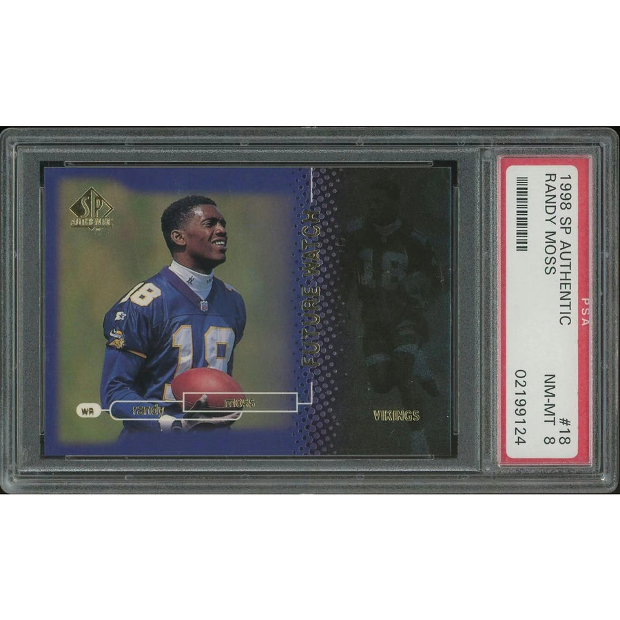 Randy Moss 1998 Upper Deck SP Authentic Football Rookie Card | PSA 8 NM-MT #1631/2000