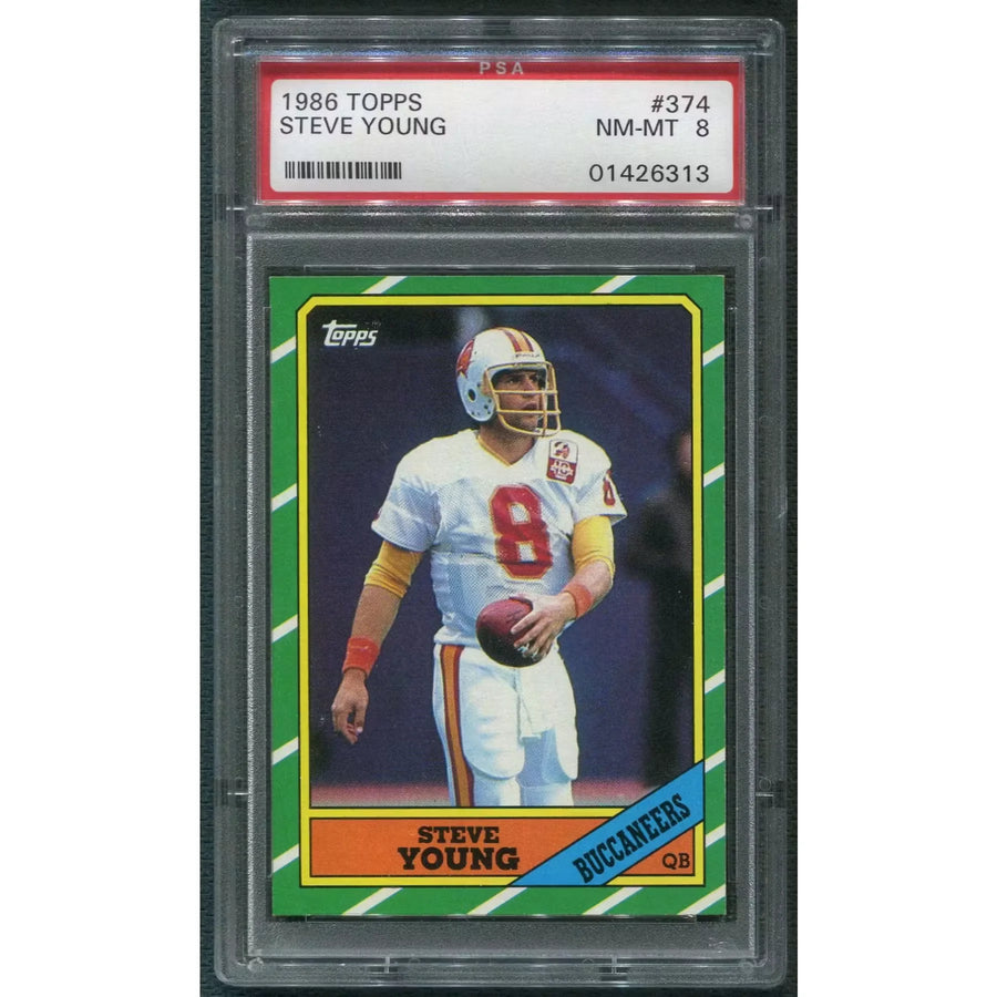 Steve Young 1986 Topps Football #374 Rookie Card | PSA 8 NM-MT