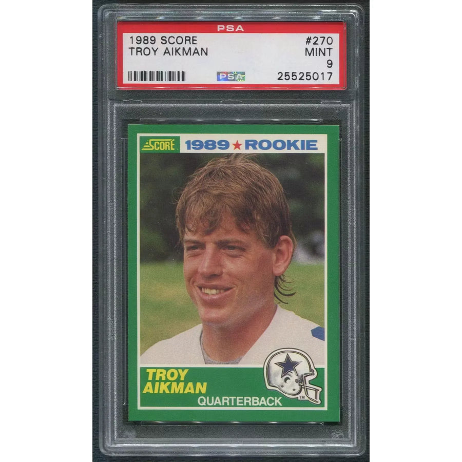 Troy Aikman 1989 Score Football Rookie Card #270 | PSA 9 Mint
