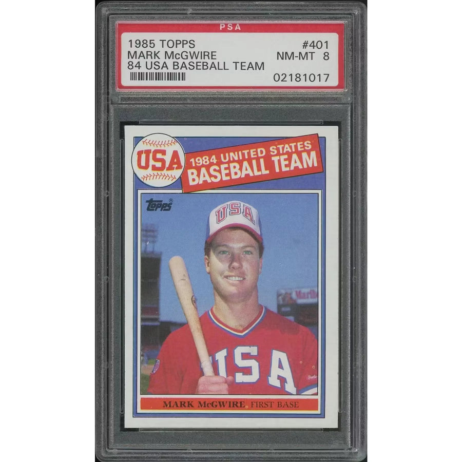 Mark McGwire 1985 Topps Baseball #401 Rookie Card | PSA 8 NM-MT