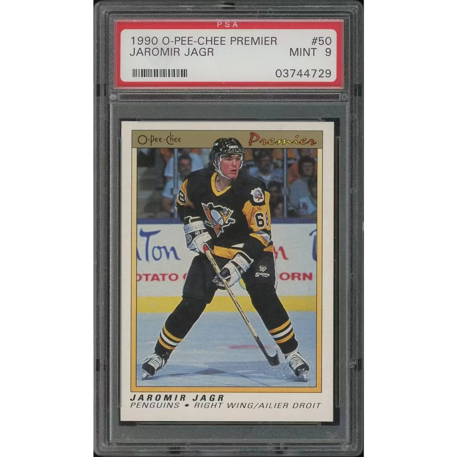 Jaromir Jagr 1990-91 O-Pee-Chee Premier Hockey #50 Rookie | PSA 9 MINT