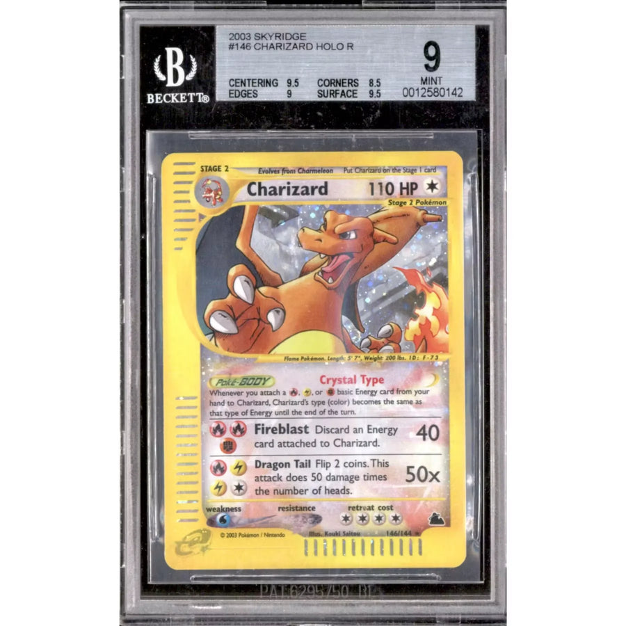 Pokemon Skyridge Charizard 146/144 Crystal Type Holo | BGS 9