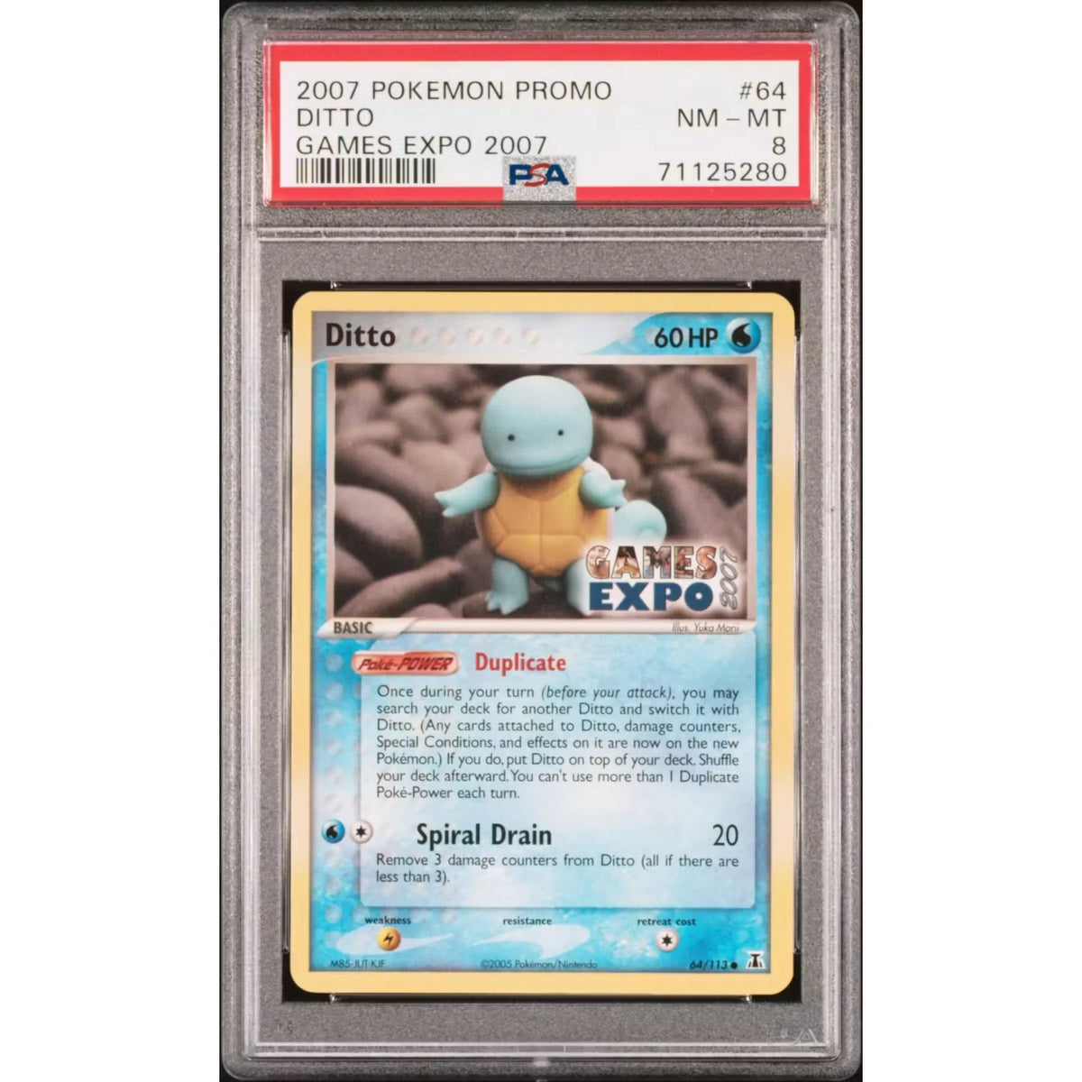 Pokemon Games Expo 2007 Promo Ditto Squirtle 64/113 | PSA 8 | P3500137