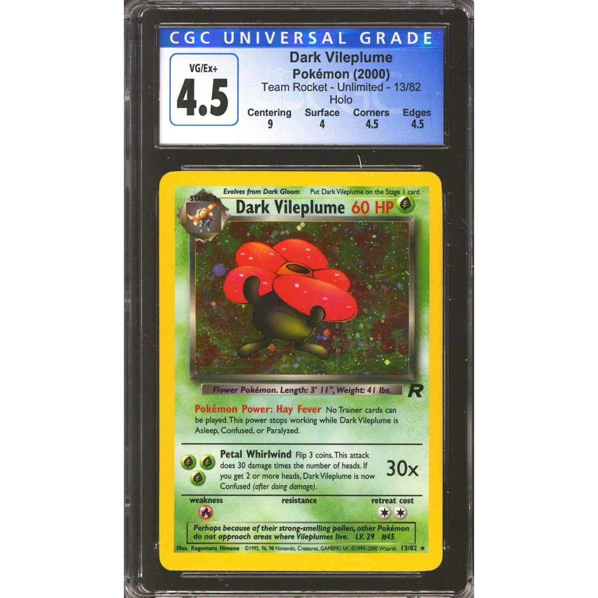 Pokemon Team Rocket Dark Vileplume 13/82 | CGC 4
