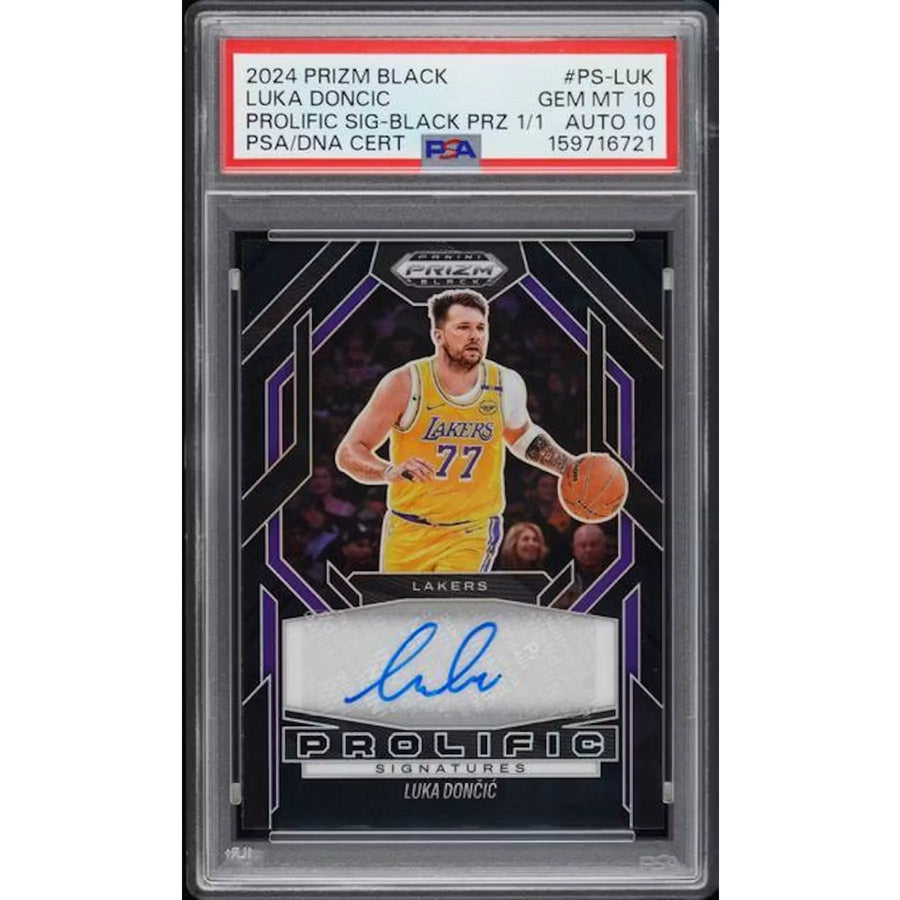 Luka Doncic Signed 2024 Panini Prizm Card | Black Prolific Signatures 1/1