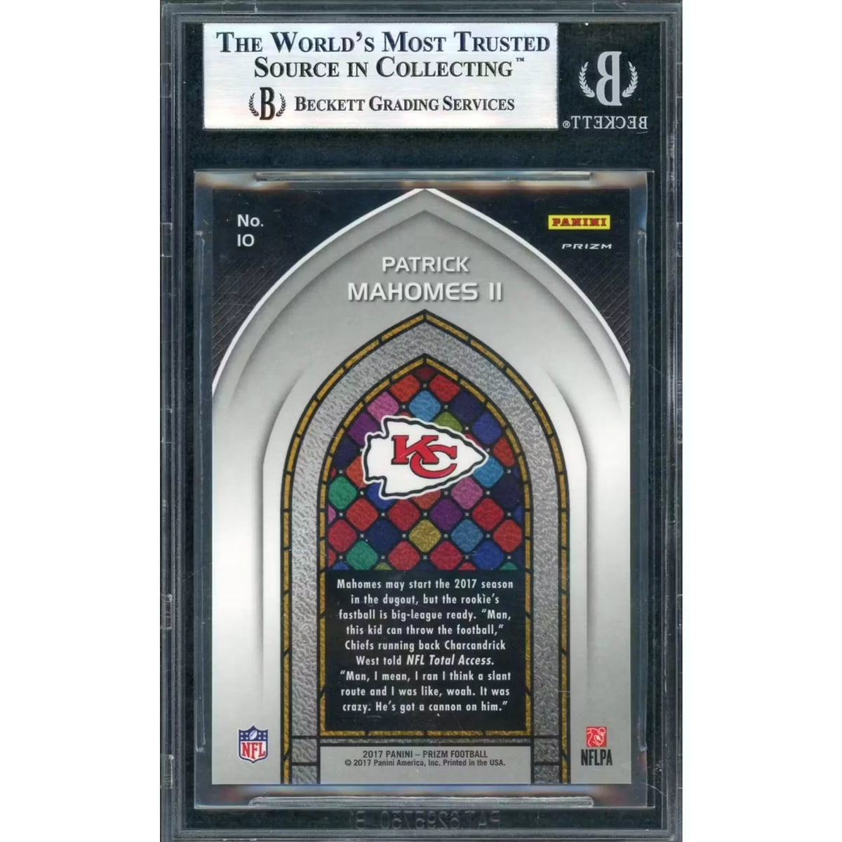 Patrick Mahomes 2017 Panini Prizm Stained Glass Rookie #10 | BGS 9