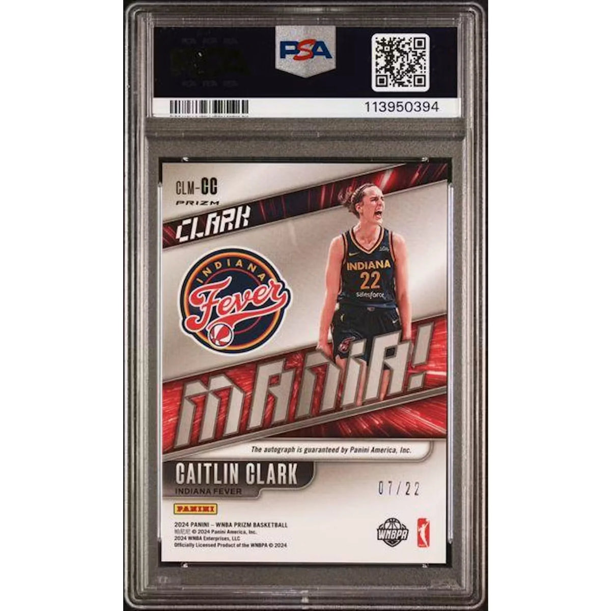 Caitlin Clark Signed 2024 Panini Prizm WNBA Card | Jersey Auto PSA 10