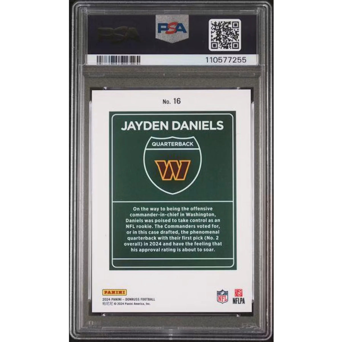 Jayden Daniels 2024 Panini Donruss Rookie Downtown #16 | PSA 10