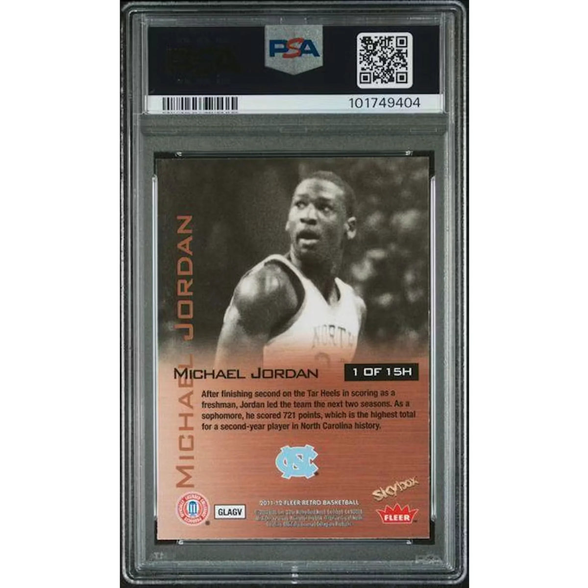 Michael Jordan Signed 2011-12 Fleer Retro Metal Championship Hardware Card #1H | PSA 7