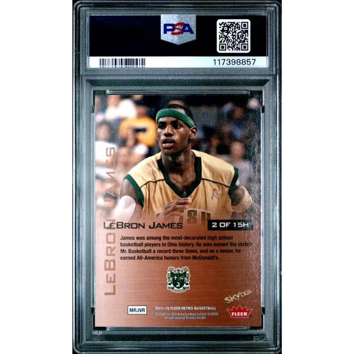 LeBron James 2011 Upper Deck Fleer Retro Championship Hardware #2H Card | PSA 9