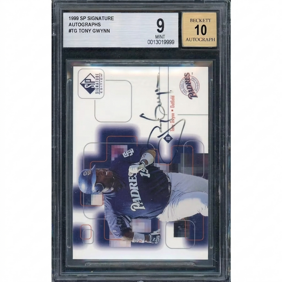 Tony Gwynn Signed 1999 Upper Deck SP Signature Card | BGS 9