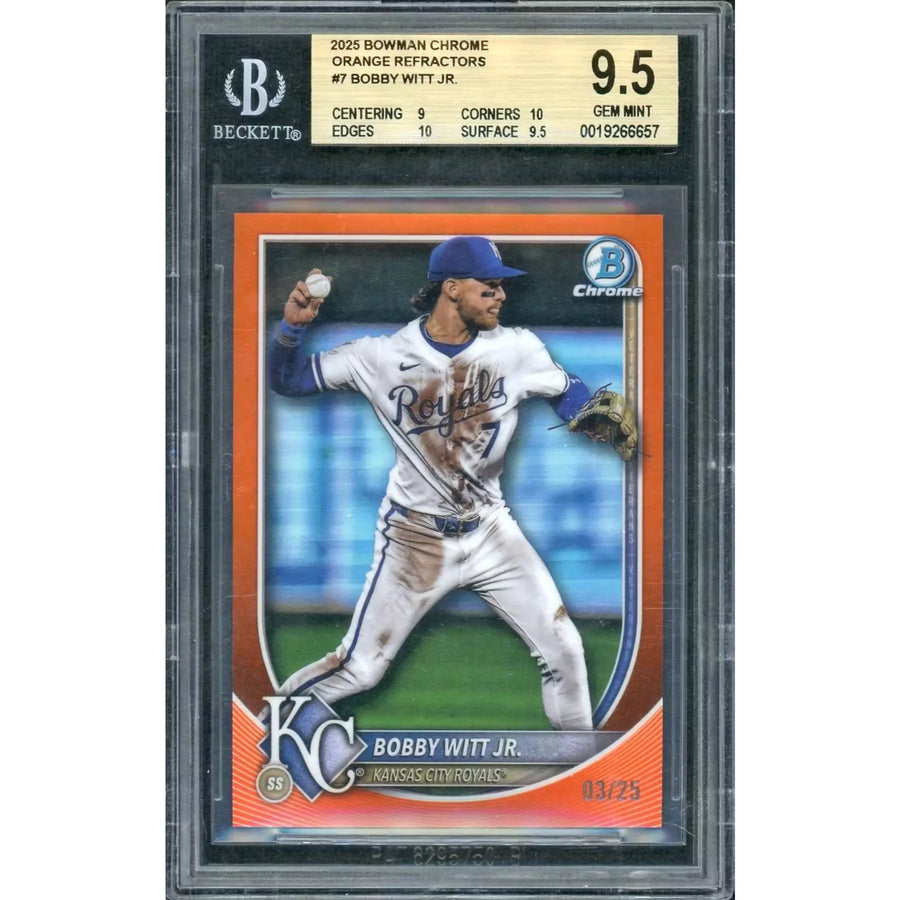 Bobby Witt Jr. 2025 Bowman Chrome Orange Refractor | BGS 9.5
