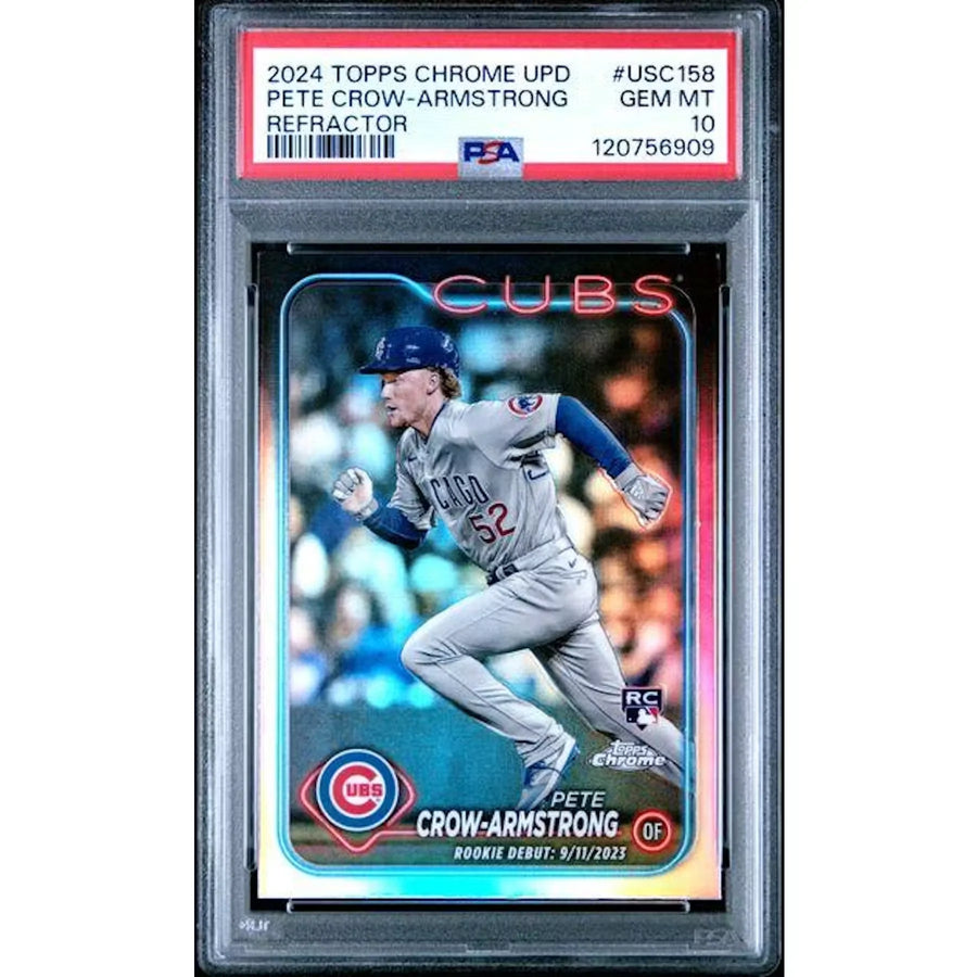 Pete Crow-Armstrong 2024 Topps Chrome Update Refractor #USC158 | PSA 10