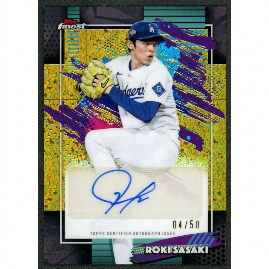 Roki Sasaki 2026 Topps Finest Gold Mini Diamond Auto |/50