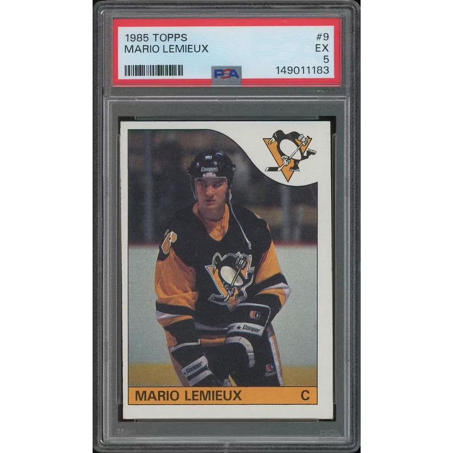 Mario Lemieux 1985-86 Topps Hockey #9 Rookie Card | PSA 5