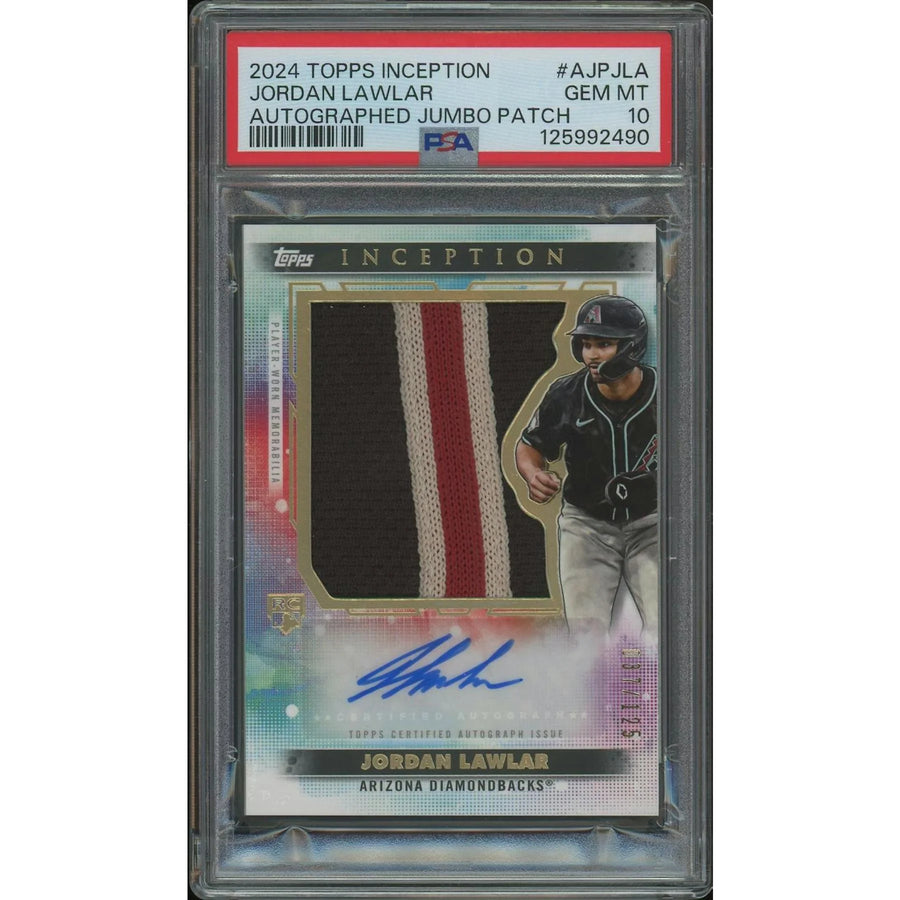 Jordan Lawlar 2024 Topps Inception Rookie Jumbo Patch Auto | PSA 10 GEM MT #037/125