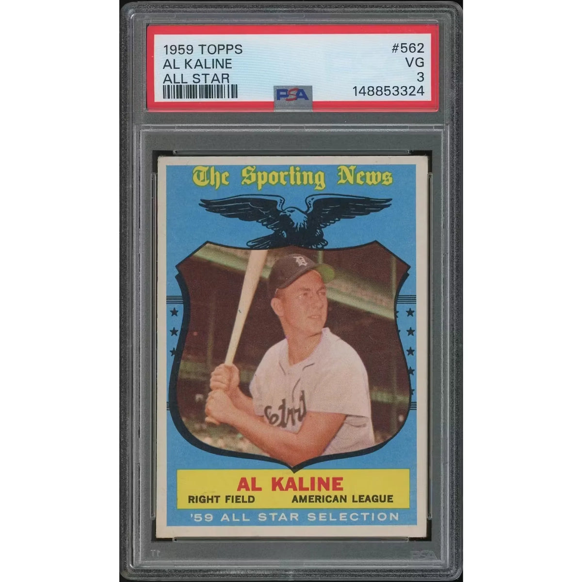 Al Kaline 1959 Topps Baseball #562 All Star | PSA 3 Graded
